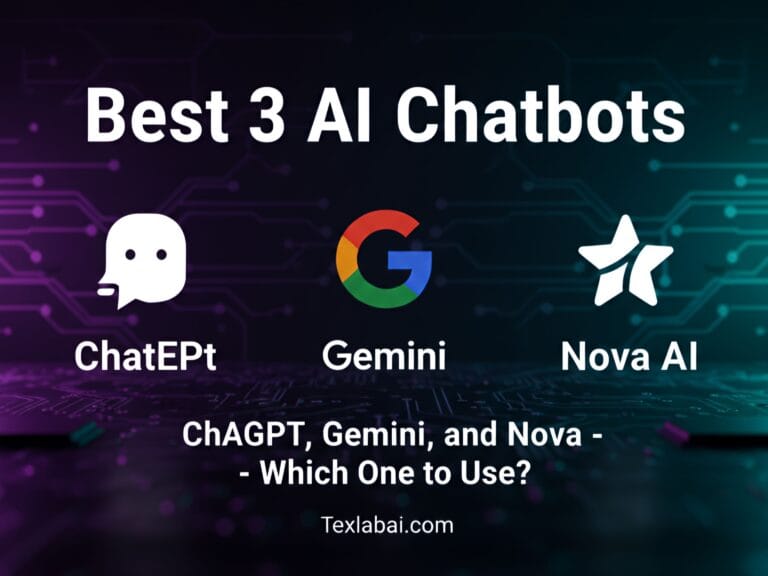 A professional comparison banner featuring ChatGPT, Google Gemini, and Nova AI logos on a high-tech background.